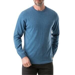 NWT RODD & GUNN Sweater Men M Blue Wool Cashmere Crewneck Long-Slv “Queenstown”